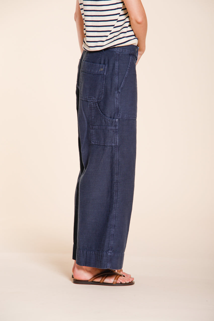 Dallas Wide women's cargo pants in slub cotton straight fit
