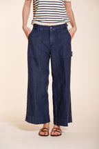 Dallas Wide women's cargo pants in slub cotton straight fit