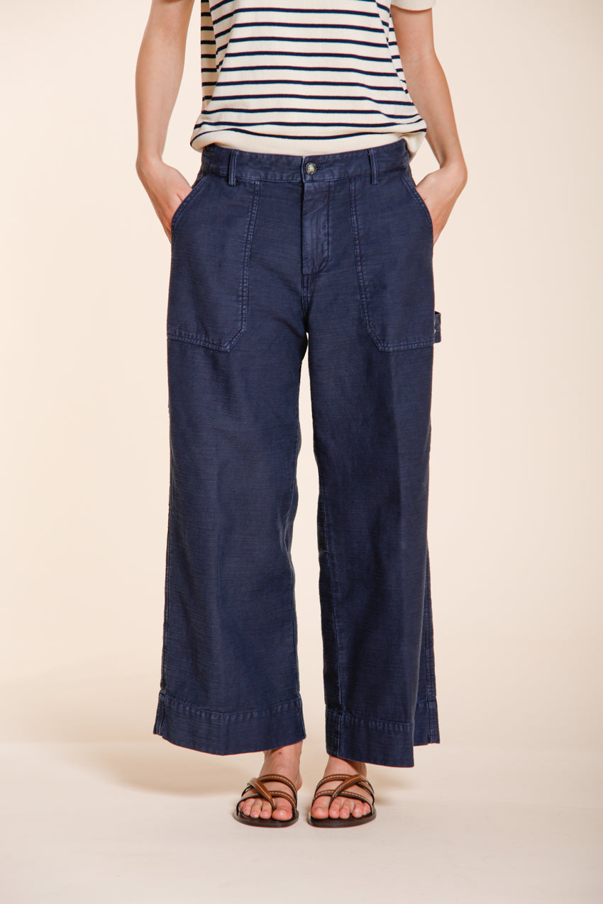 Dallas Wide women's cargo pants in slub cotton straight fit