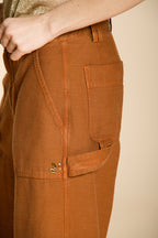 Dallas Wide women's cargo pants in slub cotton straight fit