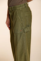 Dallas Wide women's cargo pants in slub cotton straight fit
