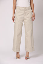 New York Studio Cropped women's chino pants in cotton twill wide leg