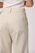 New York Studio Cropped women's chino pants in cotton twill wide leg