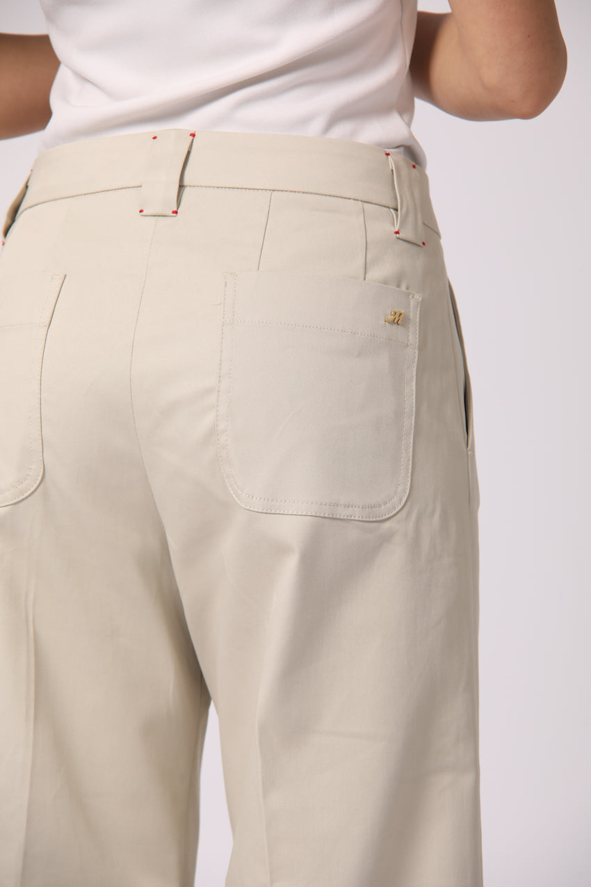 New York Studio Cropped women's chino pants in cotton twill wide leg