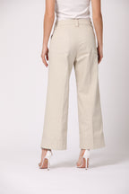New York Studio Cropped women's chino pants in cotton twill wide leg