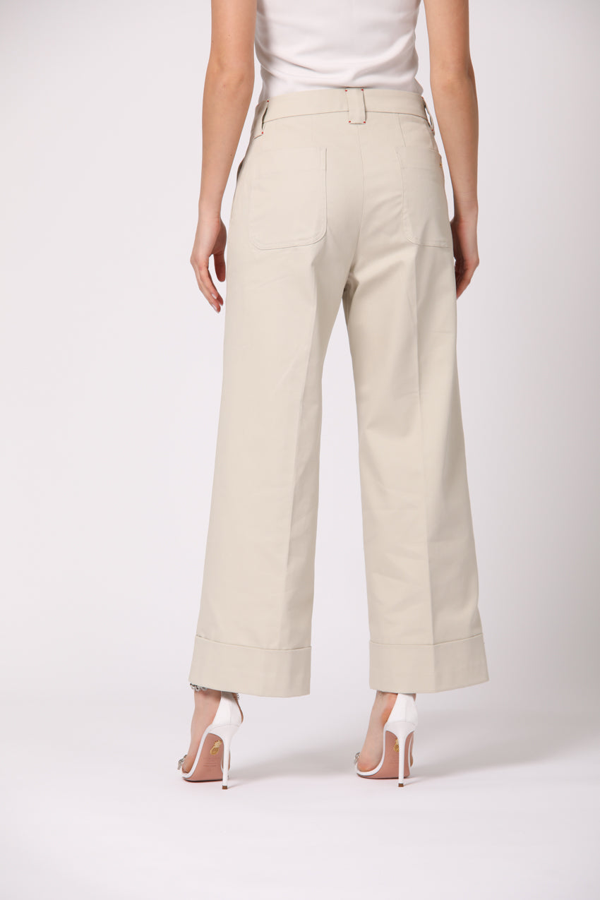 New York Studio Cropped women's chino pants in cotton twill wide leg