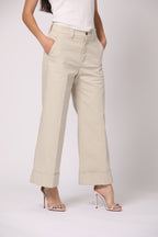 New York Studio Cropped women's chino pants in cotton twill wide leg