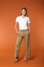  New York Studio Cropped women's chino pants in cotton twill wide leg