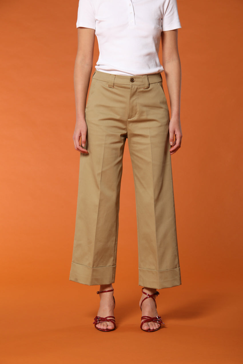 New York Studio Cropped pantalon chino femme en Twill de Coton coupe Relaxed