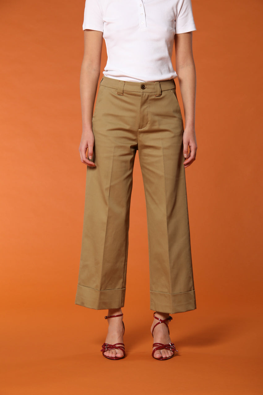  New York Studio Cropped women's chino pants in cotton twill wide leg