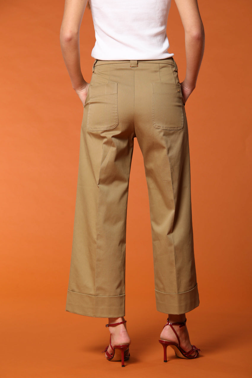  New York Studio Cropped women's chino pants in cotton twill wide leg