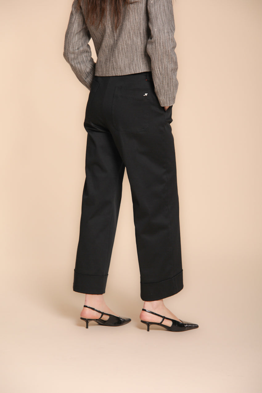 Foto 5 New York Studio Cropped pantalone chino donna in gabardina wide leg