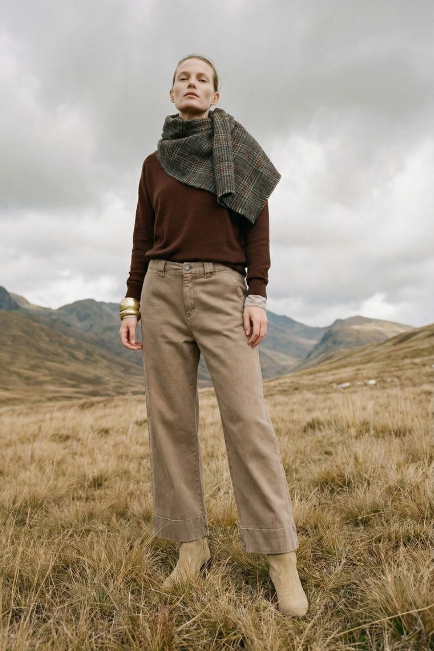 New York Studio Crop pantalon chino femme en twill stretch straight fit
