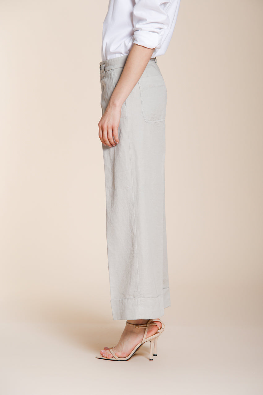 New York Studio Cropped pantalone chino donna in lino e cotone straight fit
