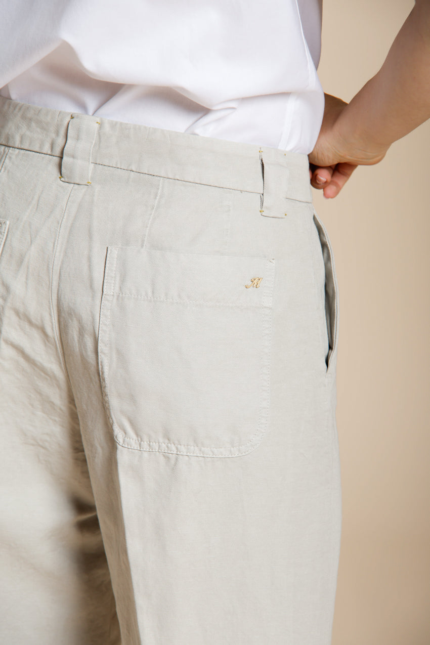 New York Studio Cropped pantalone chino donna in lino e cotone straight fit