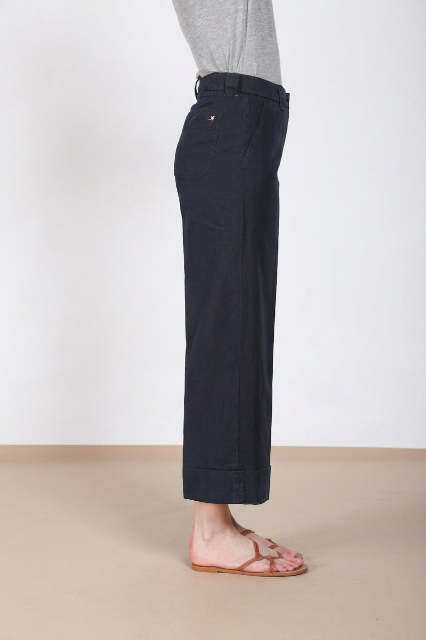 New York Studio Cropped women's chino pants in linen and cotton straight fit