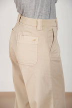 New York Studio Cropped pantalon chino femme en gabardine straight fit