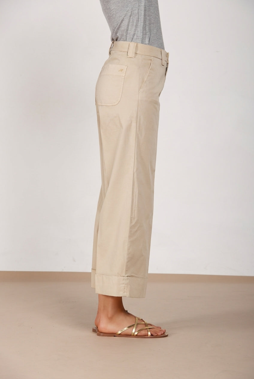 New York Studio Cropped pantalon chino femme en gabardine straight fit