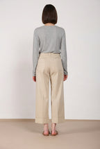 New York Studio Cropped pantalon chino femme en gabardine straight fit
