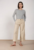 New York Studio Cropped pantalon chino femme en gabardine straight fit