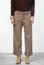 New York Studio Crop pantalone chino donna in twill stretch straight fit