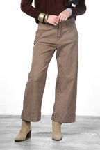 New York Studio Crop pantalone chino donna in twill stretch straight fit