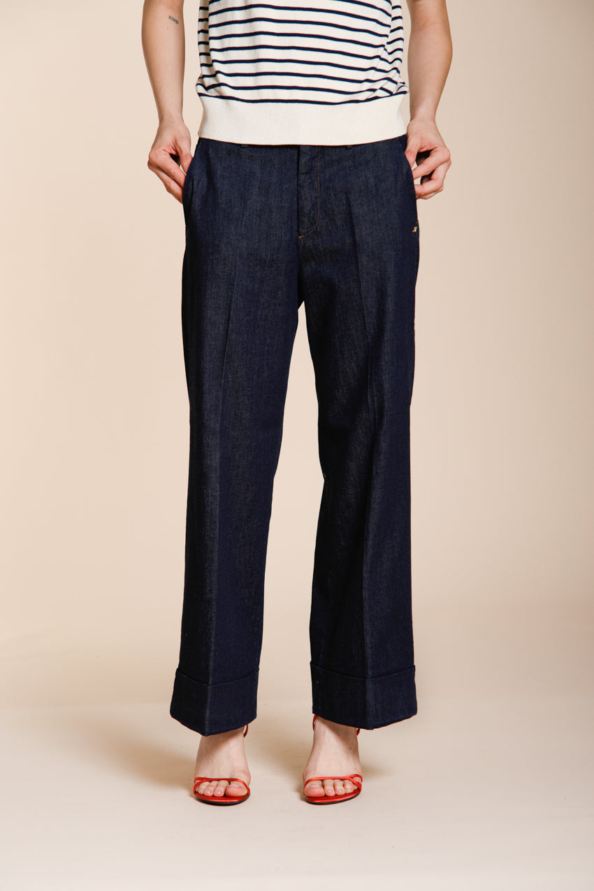 New York Studio Cropped City pantalone chino donna in denim straight fit