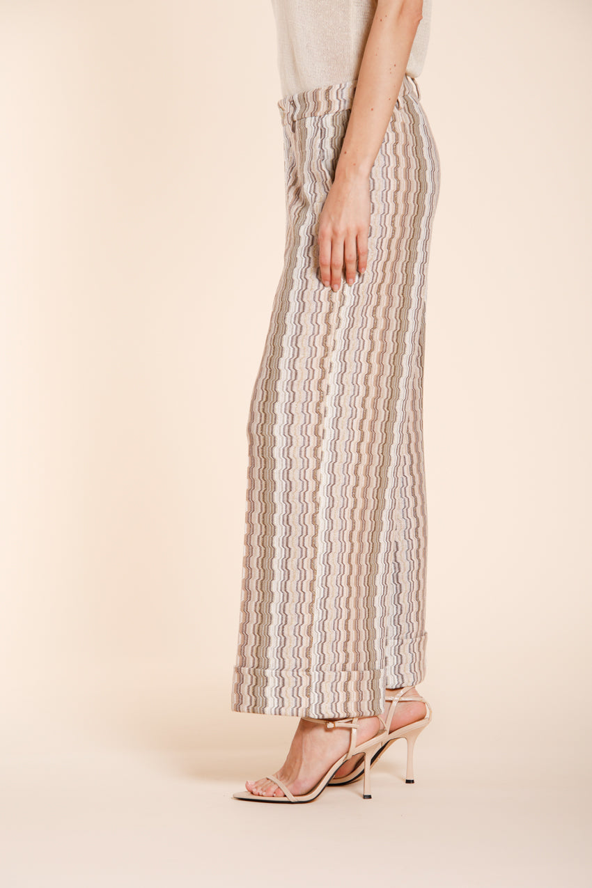 New York Studio Cropped City women's chino pants in striped jersey straight fit