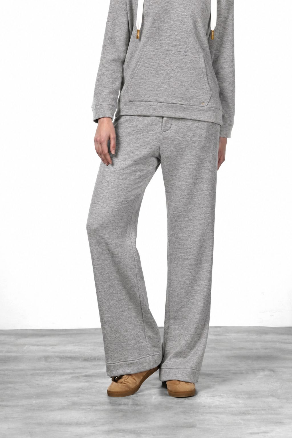New York Studio Elax Chinohose für Damen aus Jersey mit Strickeffekt und straight fit