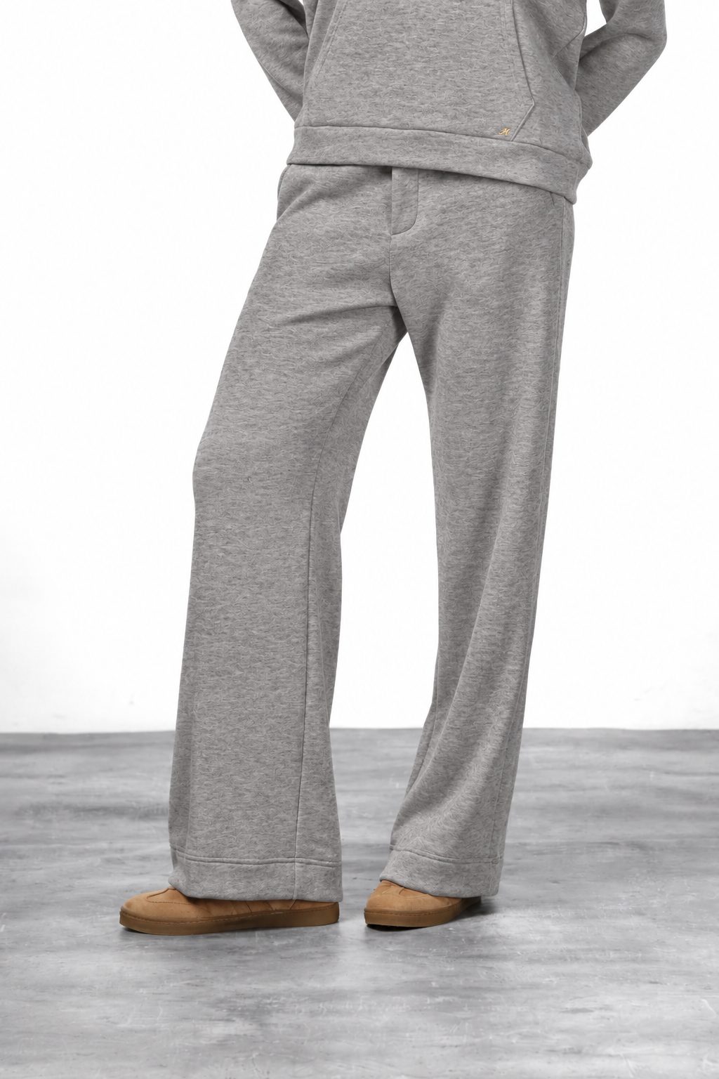 New York Studio Elax Chinohose für Damen aus Jersey mit Strickeffekt und straight fit