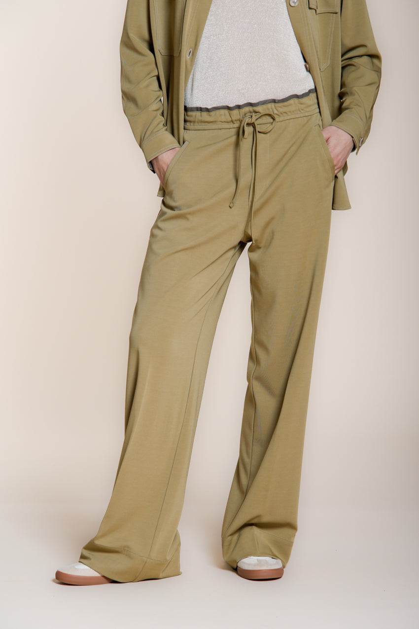 New York Studio Elax women's chino jogger pants in jersey straight fit