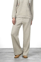 New York Studio Elax pantalone chino donna in jersey effetto maglia straight fit