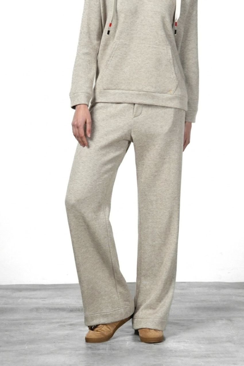 New York Studio Elax pantalon chino femme en jersey effet maille straight fit