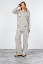 New York Studio Elax pantalone chino donna in jersey effetto maglia straight fit