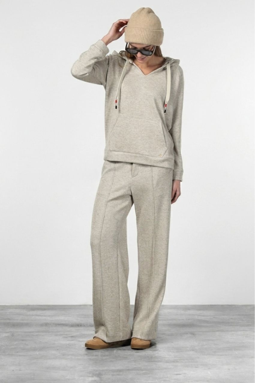New York Studio Elax pantalon chino femme en jersey effet maille straight fit