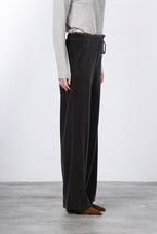 New York Studio Elax pantalone chino donna in velluto a costa larga straight fit