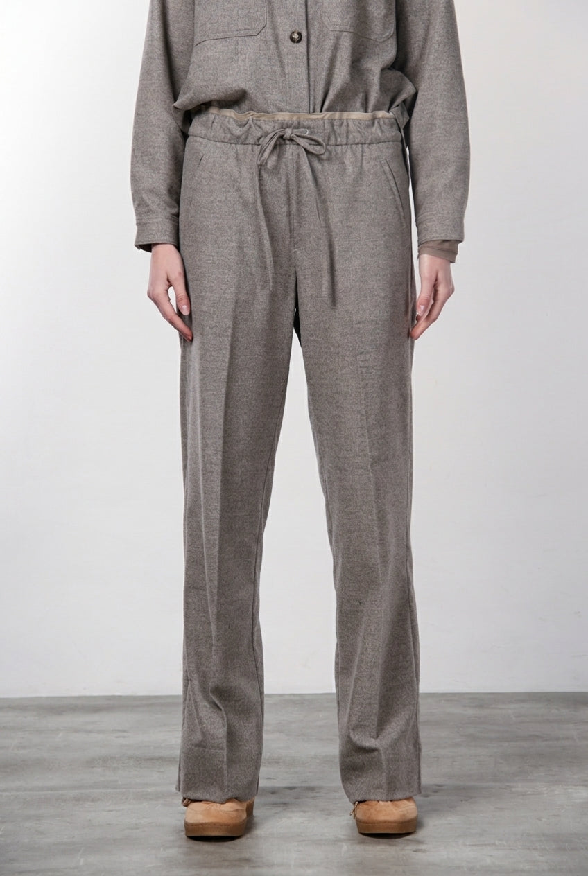 New York Studio Elax pantalone chino donna in lana straight fit
