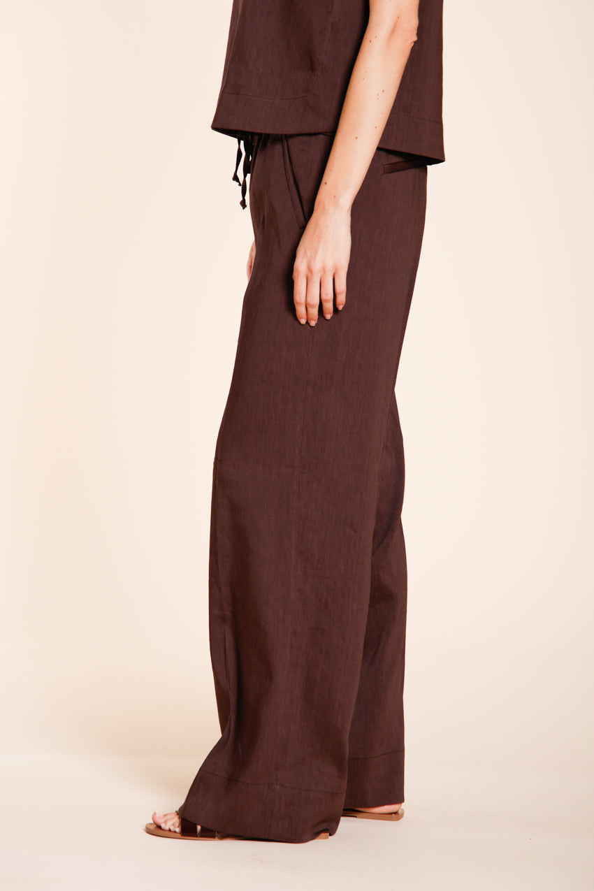 New York Studio Elax Pantalone Chino Jogger Damen aus Leinenmischgewebe straight fit