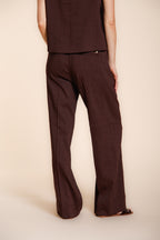 New York Studio Elax women's chino jogger pants in linen blend canvas straight fit