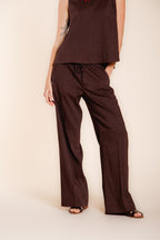 New York Studio Elax women's chino jogger pants in linen blend canvas straight fit