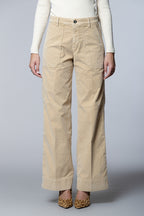 Dallas Wide L pantaloni cargo donna in velluto 1000 righe wide leg