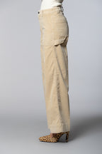 Dallas Wide L pantaloni cargo donna in velluto 1000 righe wide leg