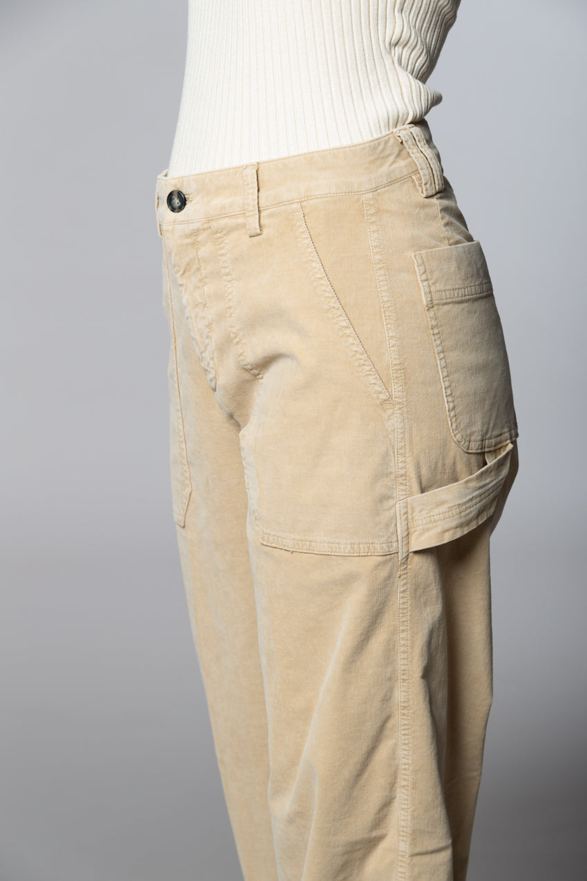 Dallas Wide L pantaloni cargo donna in velluto 1000 righe wide leg