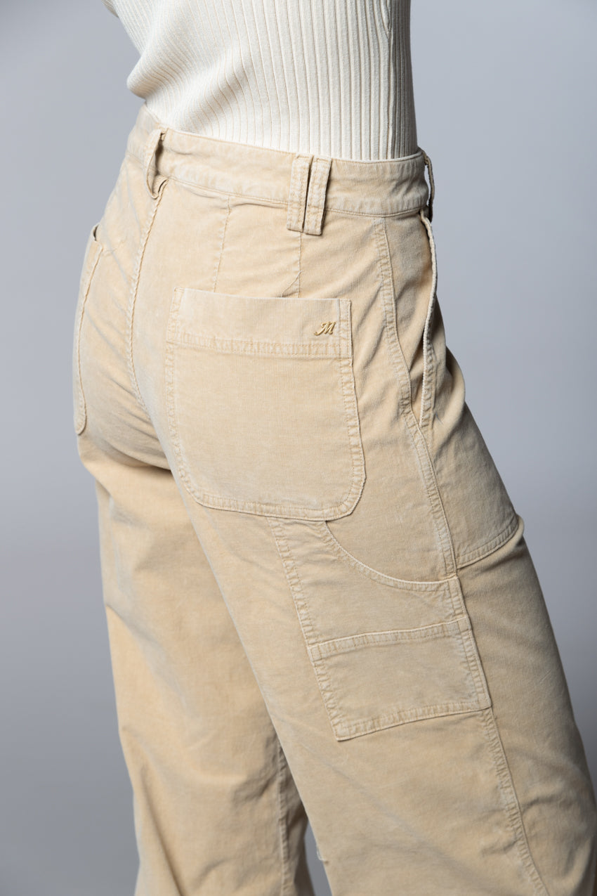 Dallas Wide L pantaloni cargo donna in velluto 1000 righe wide leg