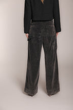 Foto 5 Dallas Wide L pantaloni cargo donna in velluto 1000 righe wide leg
