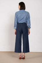 New York Studio Cropped Hose Chino Damen aus Natté straight fit