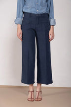 New York Studio Cropped Hose Chino Damen aus Natté straight fit