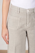 New York Studio Cropped pantalone chino donna in stuoia straight fit