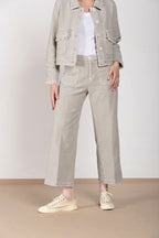 New York Studio Cropped pantalone chino donna in stuoia straight fit
