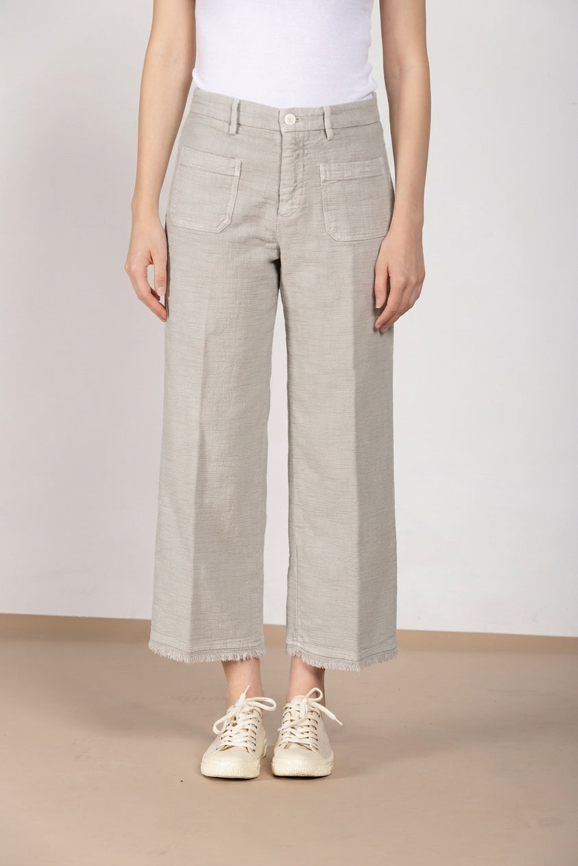 New York Studio Cropped pantalone chino donna in stuoia straight fit